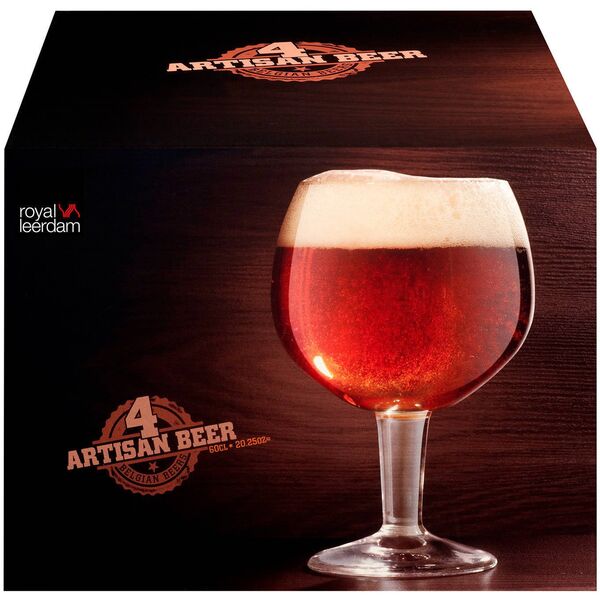 Σετ ποτηριών μπύρας ROYAL LEERDAM Artisan Βελγική μπύρα, φαρδιά, με στέλεχος, 4 τεμ.