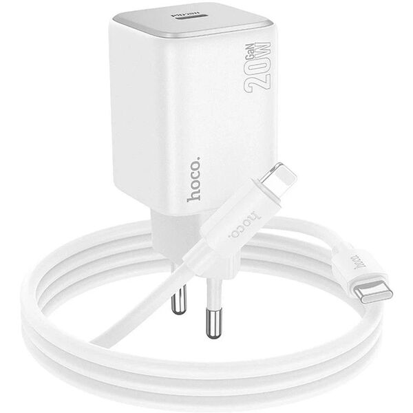 Φορτιστής Hoco N40 20W USB-C + Καλώδιο USB-C Lightning PD QC Λευκή