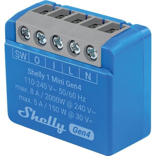 Shelly Ρελέ "1 Mini Gen4 2er Pack" max 8A 1 Κανάλι WLAN Matter Zigbee Bluetooth