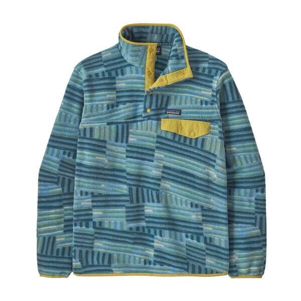 Μπλούζα χωρίς κουκούλα Patagonia Lightweight Synch Snap-T Pullover - quilty fitz/wetland blue