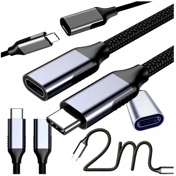 Καλώδιο USB C αρσενικό-θηλυκό σε USB-C 3.1 GEN2 φόρτιση 4K@60Hz | 2m