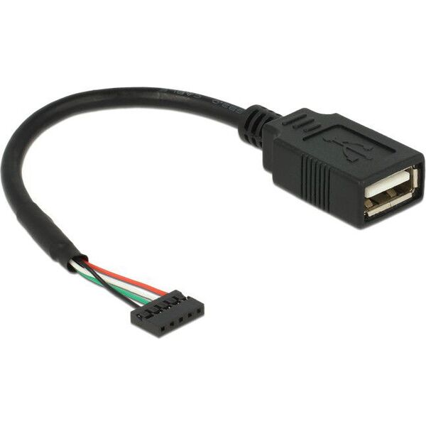 Kabel USB Delock USB-A - 0.15 m Czarny (84831)