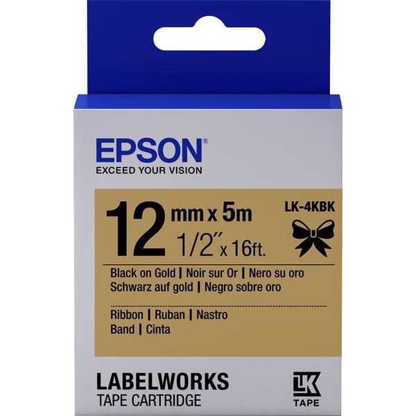 Epson Taśma LK4KBK Czarny/Złoty (C53S654001)