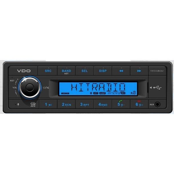 VDO TR723UB-BU FM RDS Tuner USB/AUX/BT 24V Κοντό σασί