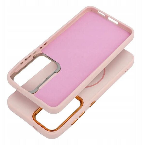 Θήκη FRAME MAG COVER συμβατή με MagSafe για SAMSUNG A55 ροζ πούδρας