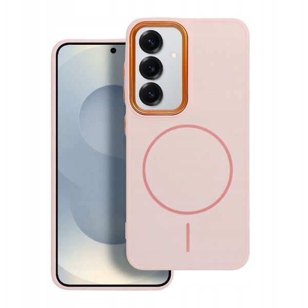 Θήκη FRAME MAG COVER συμβατή με MagSafe για SAMSUNG A16 ροζ πούδρας