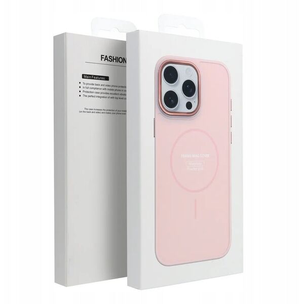 Θήκη FRAME MAG COVER συμβατή με MagSafe για SAMSUNG A16 ροζ πούδρας