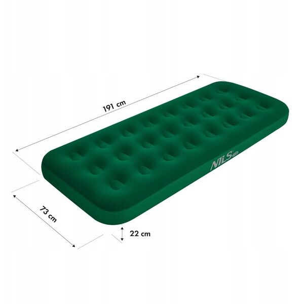 NC2801 MATERAC TURYSTYCZNY DMUCHANY 191X73X22 CM ZIELONY NILS CAMP