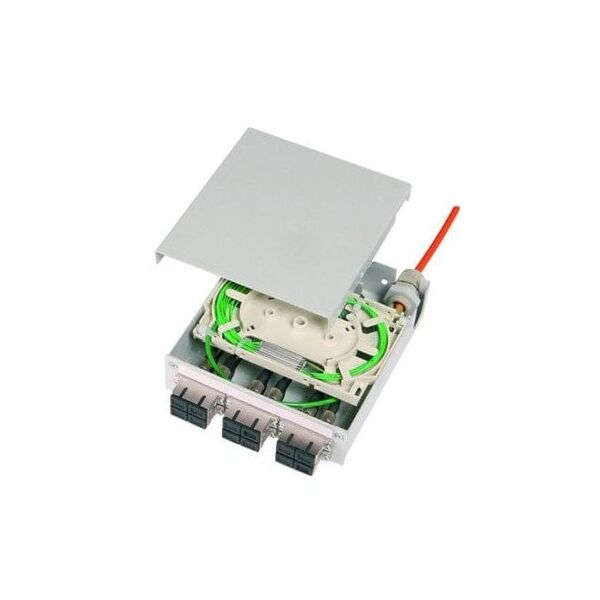 TELEGRTNER FO-Di DinR distr 6 LCD OM2 PT, pigtaile OM2, 12x G50/125 OM2, LC