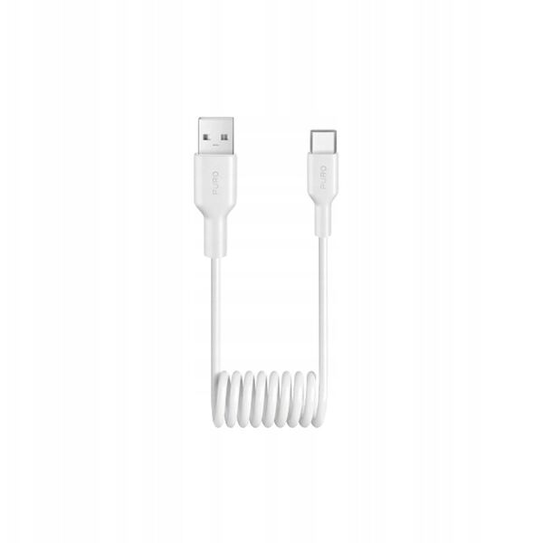 Σπειροειδές καλώδιο Puro 10W USB-A - USB-C 1m - λευκό