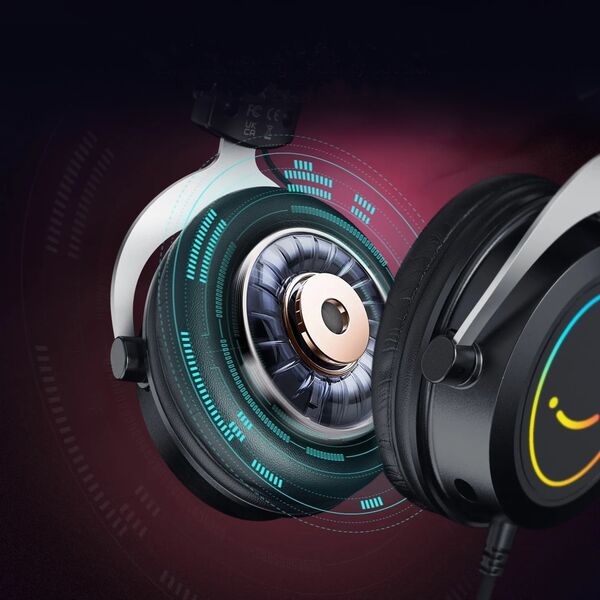 Ακουστικά στούντιο πάνω από το αυτί Fifine H3 AmpliGame RGB με μικρόφωνο στούντιο