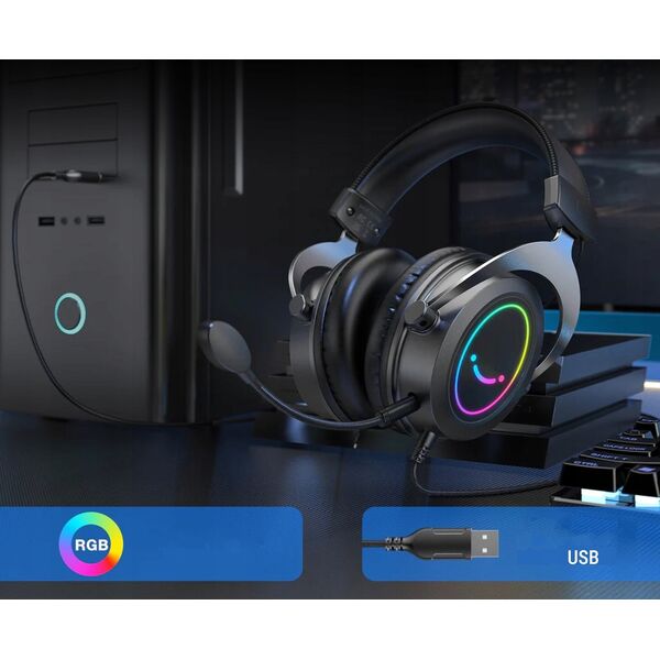 Στούντιο ακουστικά κεφαλής FIFINE H3P AmpliGame RGB με στούντιο μικρόφωνο