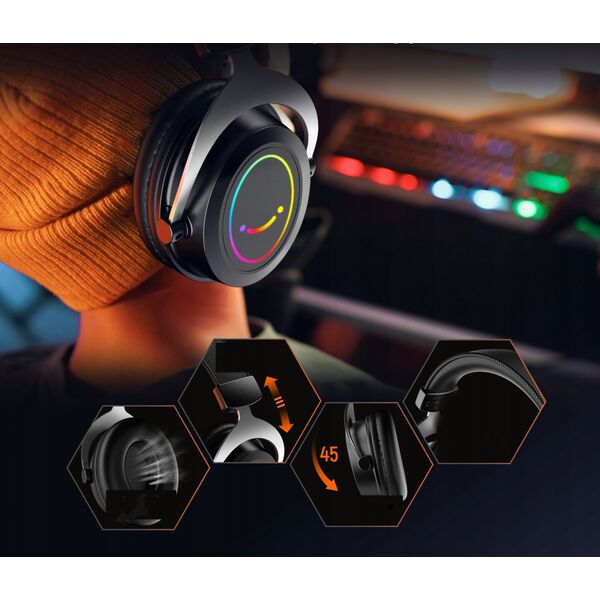 Στούντιο ακουστικά κεφαλής FIFINE H3P AmpliGame RGB με στούντιο μικρόφωνο