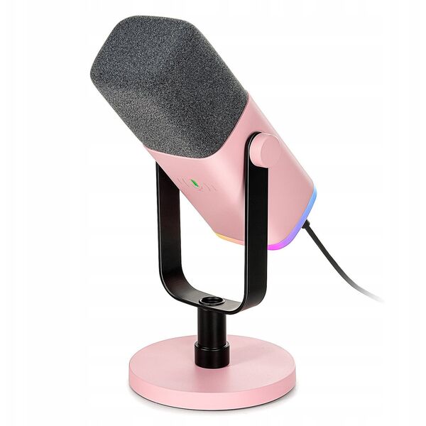 Δυναμικό στούντιο μικρόφωνο Fifine AM8P AMPLIGAME USB/XLR RGB ροζ PnP