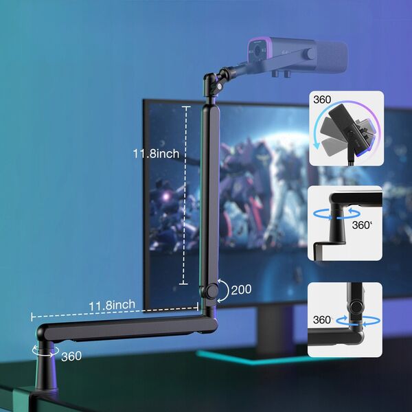 Δυναμικό μικρόφωνο στούντιο TAM8 XLR/USB με βραχίονα