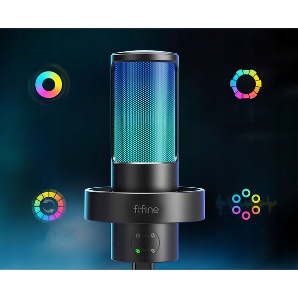 Μικρόφωνο πυκνωτικό στούντιο Fifine A8 PLUS RGB Plug&Play gaming