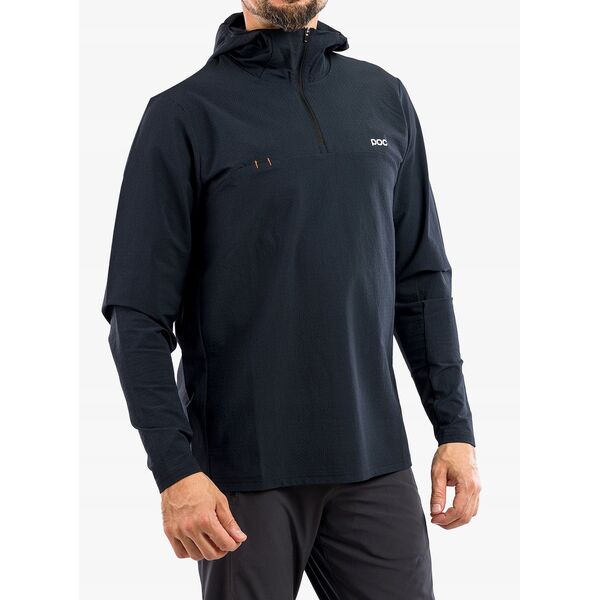 Ποδηλατική ζακέτα POC Mantle Thermal Hoodie - ουράνιο μαύρο
