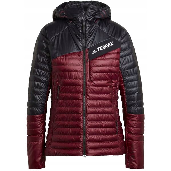 Γυναικείο μπουφάν adidas TERREX Techrock Year-Round Down Hooded Jkt - κόκκινο/μαύρο