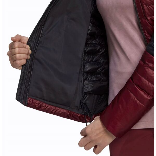 Γυναικείο μπουφάν adidas TERREX Techrock Year-Round Down Hooded Jkt - κόκκινο/μαύρο