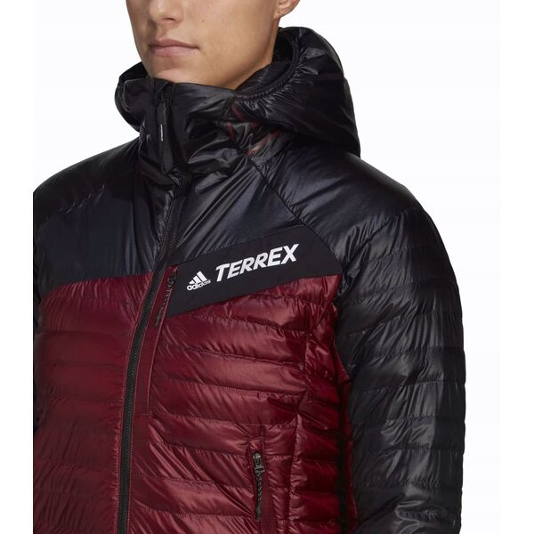 Γυναικείο μπουφάν adidas TERREX Techrock Year-Round Down Hooded Jkt - κόκκινο/μαύρο