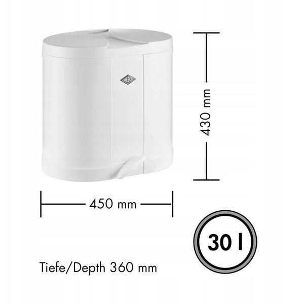 Κάδος απορριμμάτων ζεστό γκρι 2x15l BETA Wesco