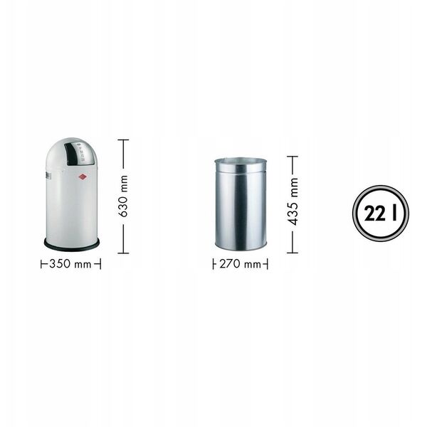 Κάδος απορριμμάτων ροζ 22λ Pushboy Junior - Wesco