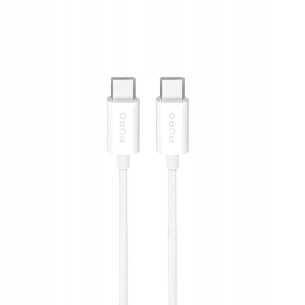 Καλώδιο Puro TPE 25W USB-C - USB-C 3m - λευκό