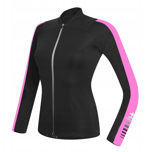 Γυναικεία μπλούζα ποδηλασίας RH+ Spirit LS FZ BLACK-DEEP PINK - M