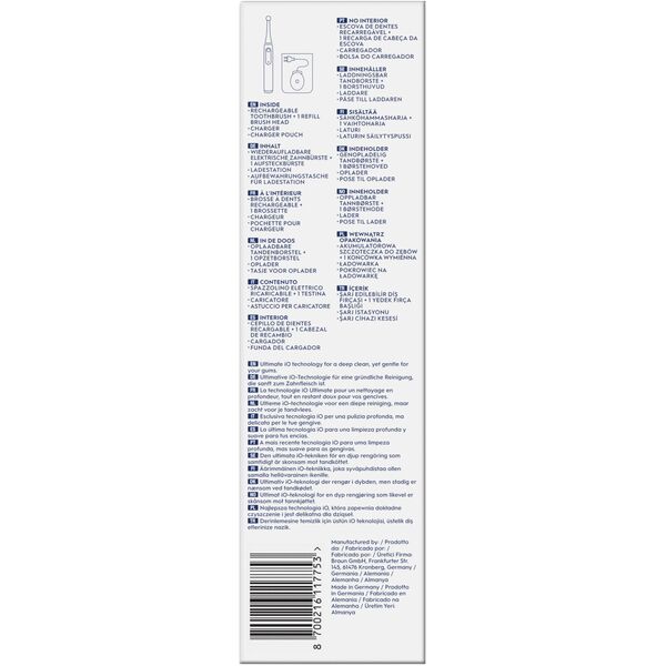 Μαγνητική οδοντόβουρτσα ORAL-B iO3 White Clean Μαύρο Μαύρο (8700216117753)