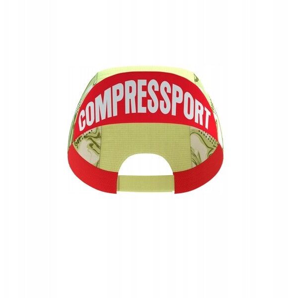 Καπέλο Compressport Pro Racing Cap - πράσινο καμουφλάζ/φλουό κόκκινο