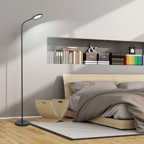 LED επιδαπέδιο φωτιστικό G.LUX, 12W, 3000-5000K, 1100lm, ρυθμιζόμενο, μαύρο