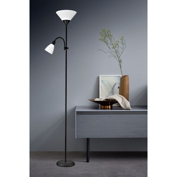 Φωτιστικό δαπέδου G.LUX ALTA BLACK, 1 x E27 + 1 x E14, γκρι, 178 εκ.