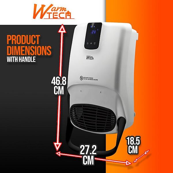 Κεραμικό θερμαντικό μπάνιου WARMTECH WTBH2000TL, 2000W