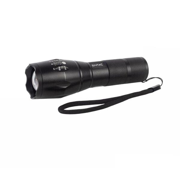 Φακός ENTAC, 5W, 3AAA, Alu, 500 lm, με βάση ποδηλάτου, μαύρο χρώμα.