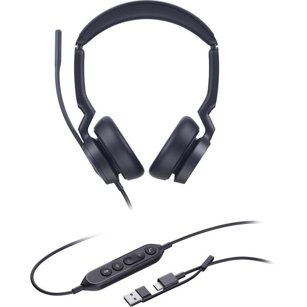 Yealink UH46 Dual UC USB-C/A Ακουστικά Ενσύρματα Κεφαλόδεσμος Γραφείο/τηλεφωνικό κέντρο USB Type-C / USB Type-A Μαύρο
