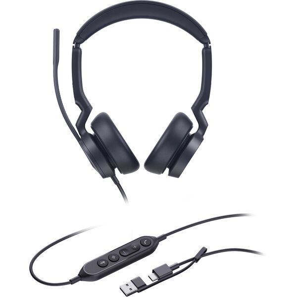 Yealink UH46 Dual UC USB-C/A Ακουστικά Ενσύρματα Κεφαλόδεσμος Γραφείο/τηλεφωνικό κέντρο USB Type-C / USB Type-A Μαύρο