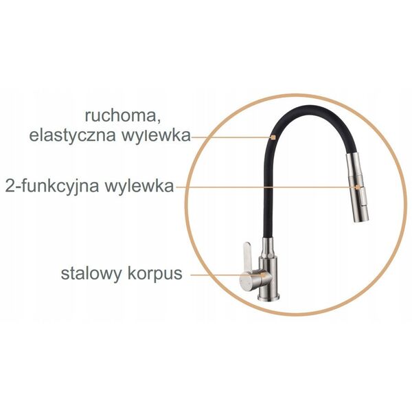 Μπαταρία κουζίνας Invena Dalis, γκρι BZ-64-005-L