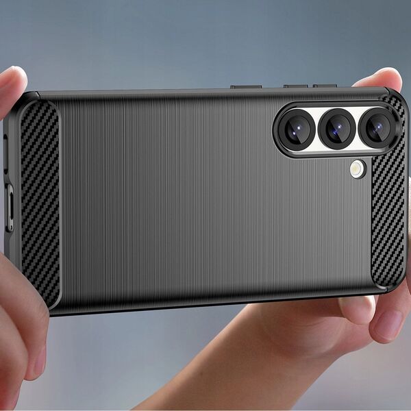 Ελαστική θήκη σιλικόνης Carbon Case για Xiaomi 15 - μαύρη