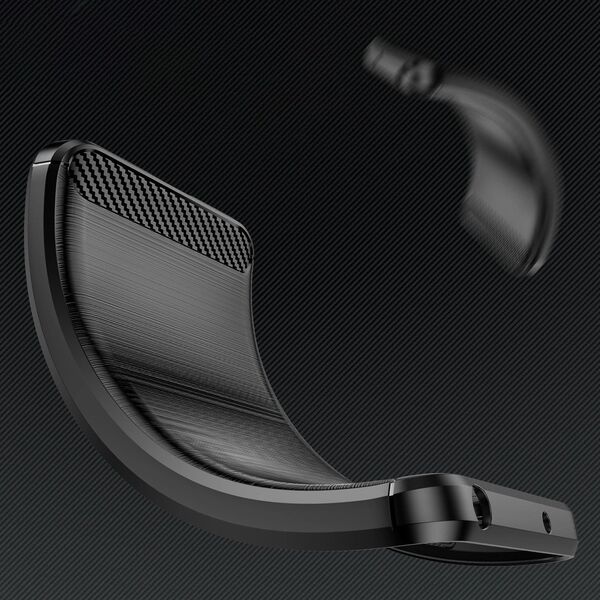 Θήκη Carbon Case ελαστική σιλικόνη για Xiaomi Poco C71 - μαύρη