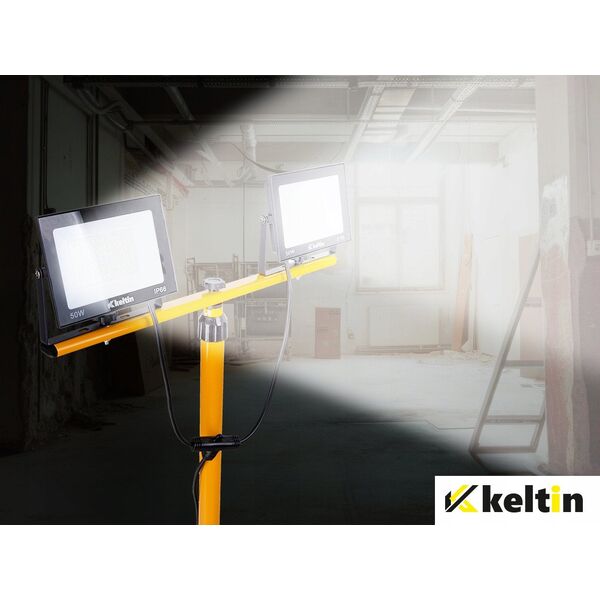 Προβολέας LED 2x50W με τηλεσκοπικό τρίποδο κατασκευής και καλώδιο – ουδέτερο λευκό χρώμα 4500K (1)