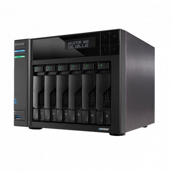 Διακομιστής αρχείων Asustor LOCKERSTOR 6 AS6706T 6-bay, Intel Celeron N5105 Τετραπύρηνος 2.0GHz, 16GB RAM DDR4. 4x M.2 PCIe (NVMe), 2x 2.5 GbE. 2x USB 3.2. HDMI 2.0b, 1x PCIe