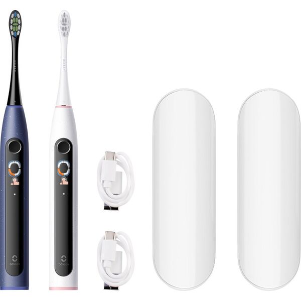 Ηλεκτρικές οδοντόβουρτσες Oclean X Lite S Duo Set για δύο, μπλε και γκρι