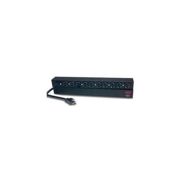 APC Basic Rack-Mount PDU - Steckdosenleiste (Rack - einbaufahig) - Wechselstrom 120 V - 2.4 kW - Eingabe, Eingang NEMA 5-20 - Ausgangsanschlusse: 10 (NEMA 5-20) - 1U - 48.3 cm (19") - 3.7 m Schnur - Schwarz - fur P/N: SMTL1000RMI2UC, SMX1000C, SMX150