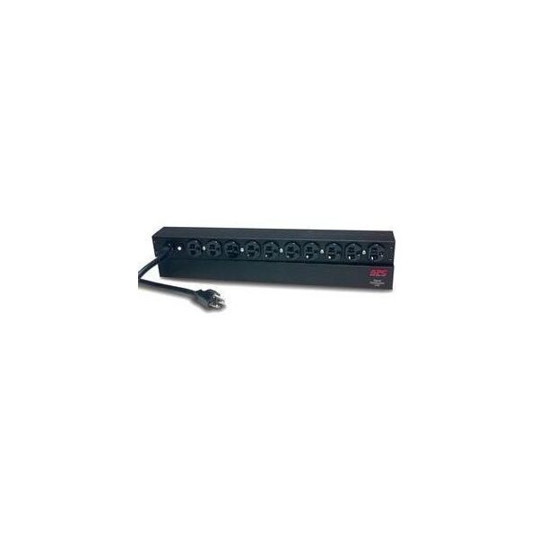 APC Basic Rack-Mount PDU - Steckdosenleiste (Rack - einbaufahig) - Wechselstrom 120 V - 2.4 kW - Eingabe, Eingang NEMA 5-20 - Ausgangsanschlusse: 10 (NEMA 5-20) - 1U - 48.3 cm (19") - 3.7 m Schnur - Schwarz - fur P/N: SMTL1000RMI2UC, SMX1000C, SMX150