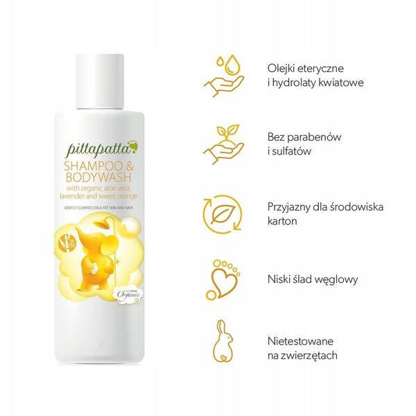 Pittapatta, Σαμπουάν και υγρό καθαρισμού σώματος, 250 ml