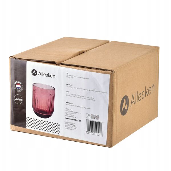 ELISE PURPLE Σετ 4 ποτήρια 260ml7,5x9,4cm