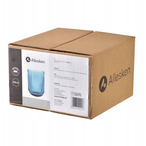 ELISE BLUE Σετ 4 ποτήρια 260ml7,5x9,4cm