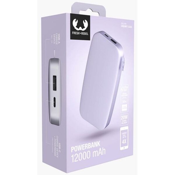 Fresh 'n Rebel 2PB12100DL φορητός φορτιστής 12000 mAh Λιλά