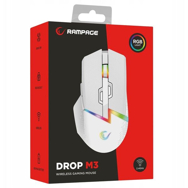 Rampage ασύρματο ποντίκι DROP M3 λευκό