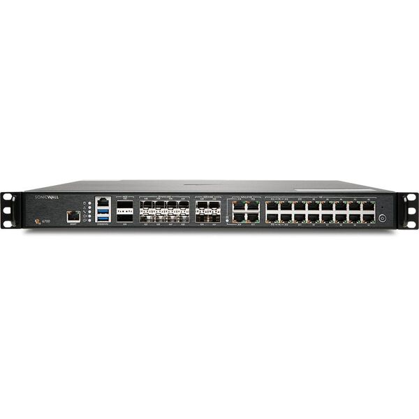SonicWall NSa 6700 - Υψηλή Διαθεσιμότητα - Συσκευή Ασφαλείας - 10GbE, 5GbE, 2.5GbE, 25GbE, 40GbE - 1U - Τοποθετήσιμο σε Ράφι